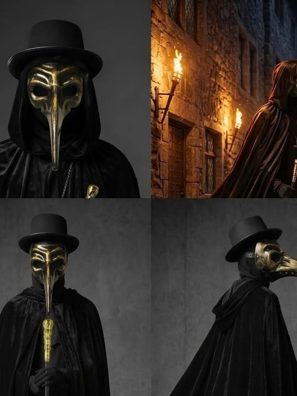 Plague Doctor Costume in Black